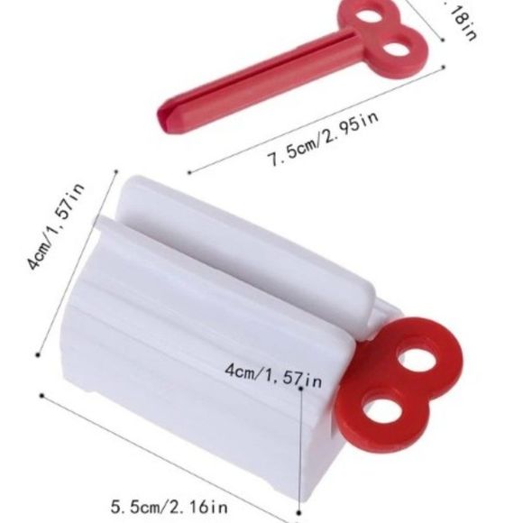 ROLLING TUBE TOOTHPASTE SQUEEZER DISPENSER HOLDER STAND IN RED - Picture 14 of 15